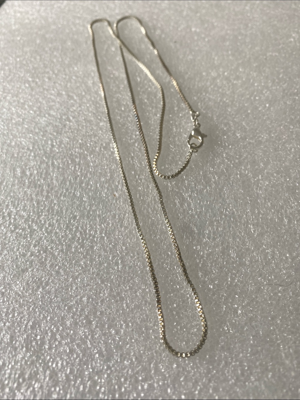 Sterling Silver Box Chain Necklace - White Silver 22 Inch new last one